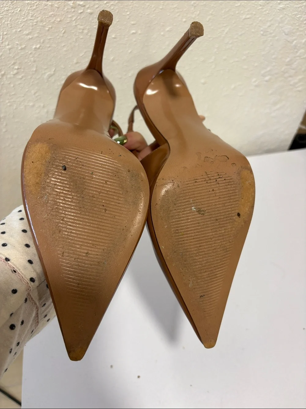 Steve Madden Reyes Cognac Leather Slingback Pointed-Toe Heels